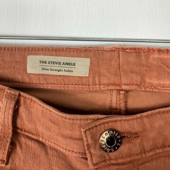 NWOT ADRIANO GOLDSCHMIED Jeans 28 Orange Brown”Stevie Ankle Slim Straight”Cotton - Picture 5 of 11